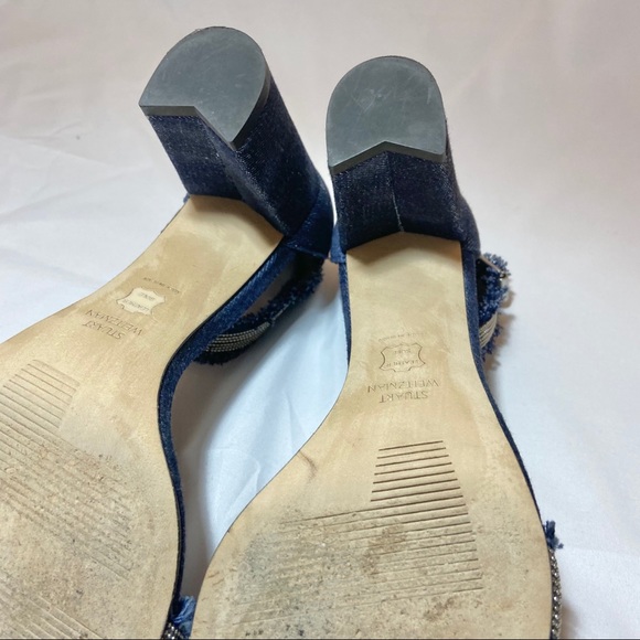 Stuart Weitzman Denim Chaingang Sandals - Picture 13 of 15